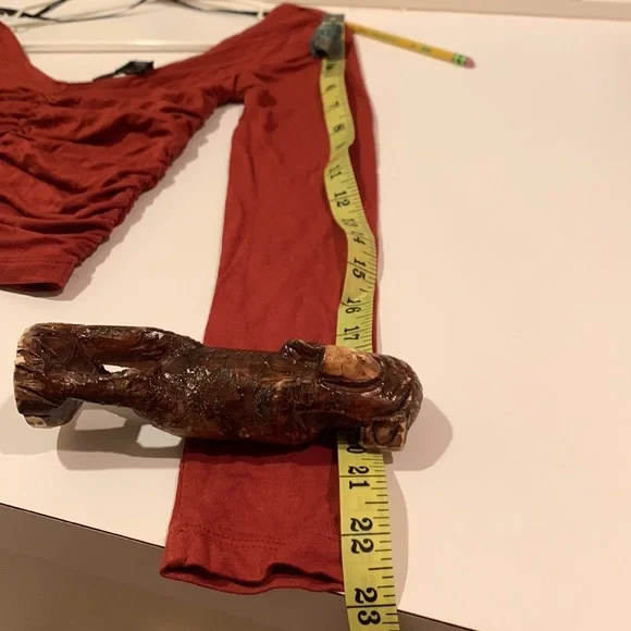 So Flattering! Rust Forever 21 Gathered Stretch Top — Small - Picture 8 of 10